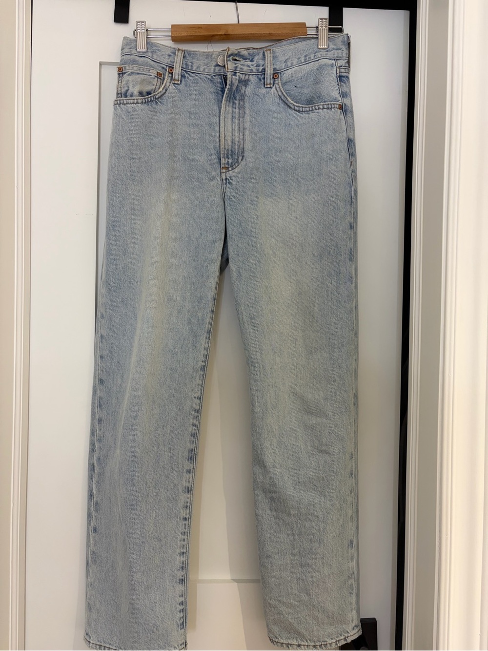 Aritzia Denim Forum High-Rise Straight Light Wash Jeans